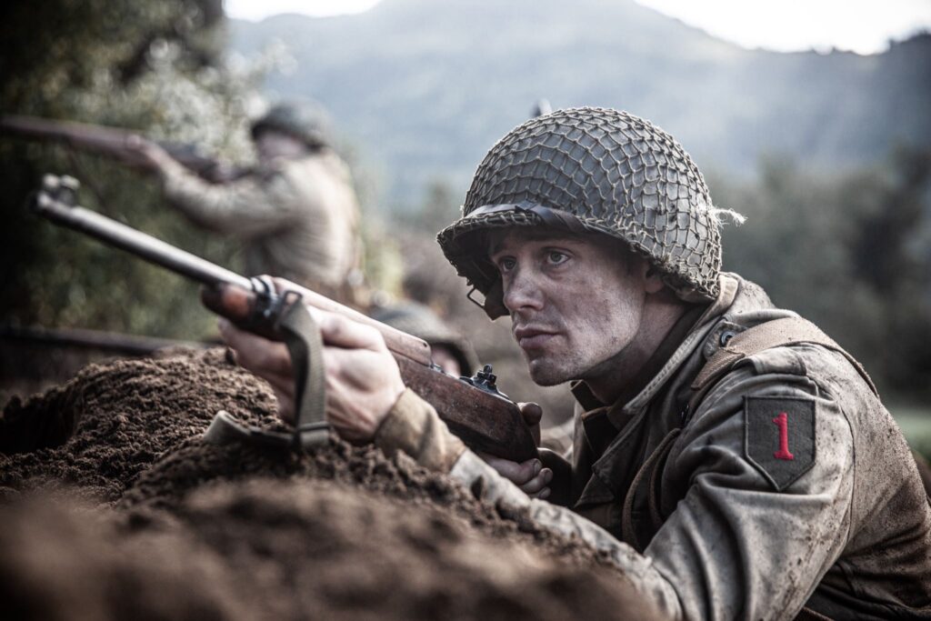 American soldier watches for his Captains' return to the base of Crucifix Hill. (Dramatic Recreation) Austin Trapp