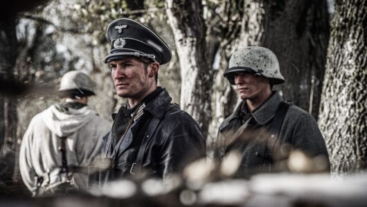 Lieutenant Colonel Karl Proll prepares to attack the pillboxes located on the Maginot Line. (Dramatic Recreation). Mark Masterton and Kaden Connors.