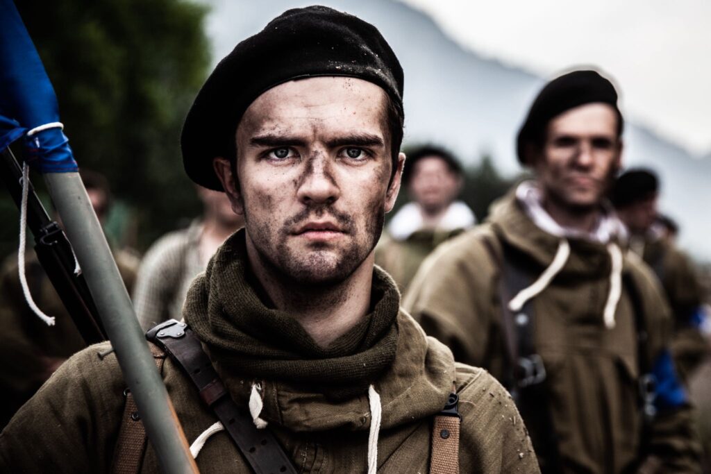 French Maquisard resistance fighter prepares to welcome Allied reinforcements to Vassieux-en-Vercors. (Dramatic Recreation) (Lincoln Tisdale)