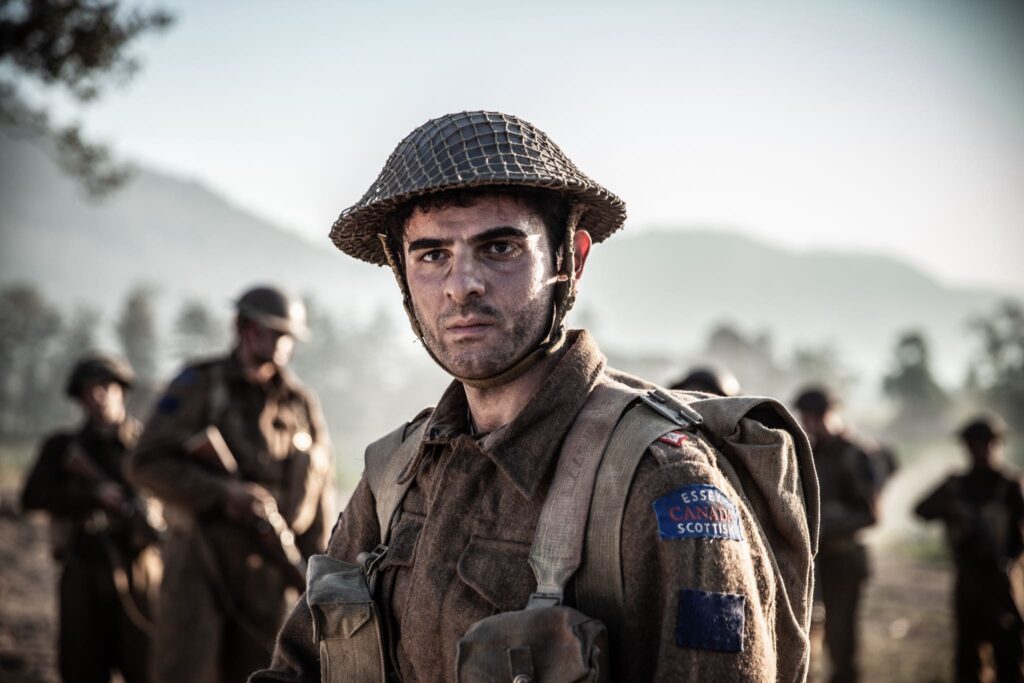 Canadian Lt. Charles Gatton readies No. 13 Platoon to capture a German trench. (Dramatic Recreation) (Amir Zeino)