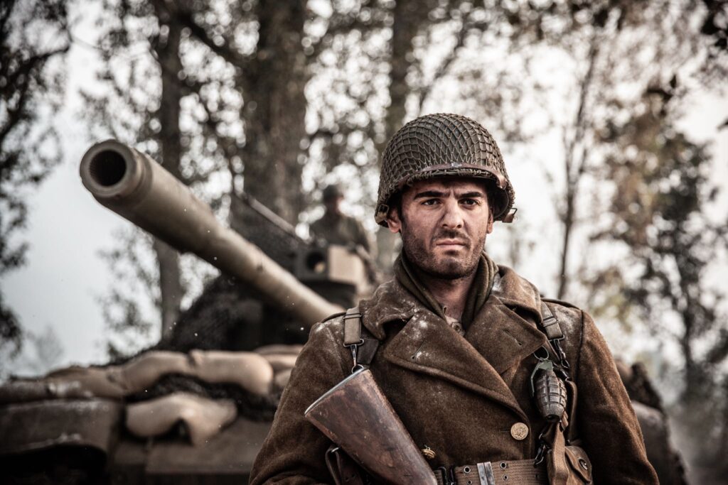 Members of B Company, 15th Infantry Regiment must hold the road thorugh the Riedwihr Woods until reinforcements arrive. (Dramatic Recreation) (Amir Zeino)